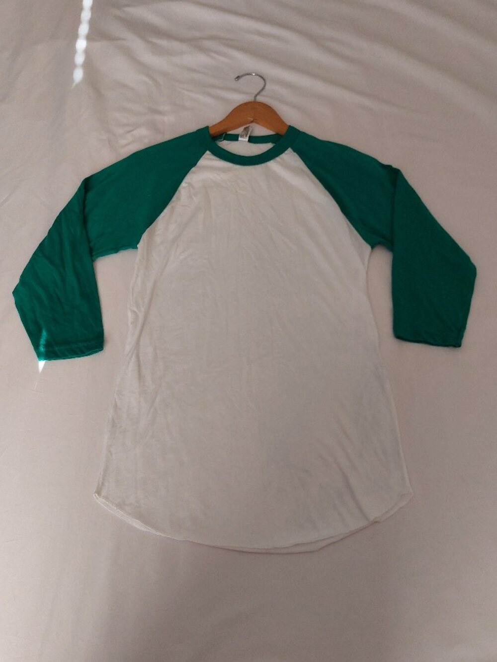 American Apparel 3/4 Sleeve Raglan White / Evergreen